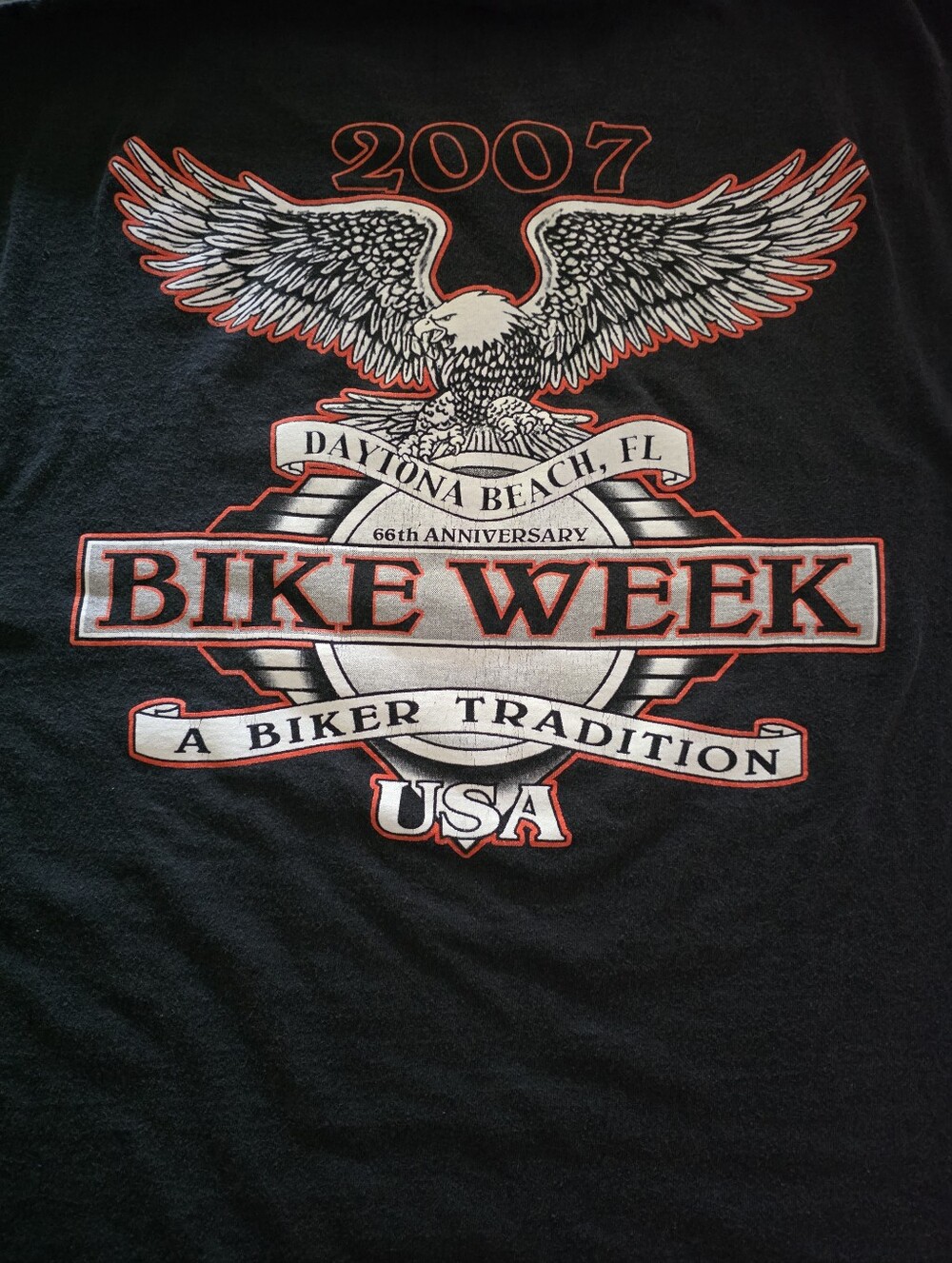 Vintage Bike Week 2007 Graphic Tee - Black Mens Xl